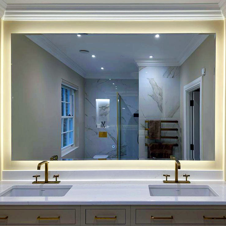 Large backlit bathroom mirror - perfect for a double vanity unit