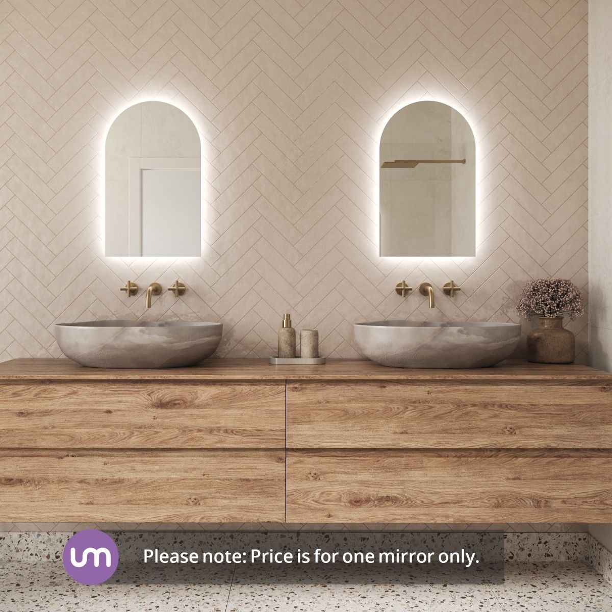 Sara Arched Backlit Shaver Mirror