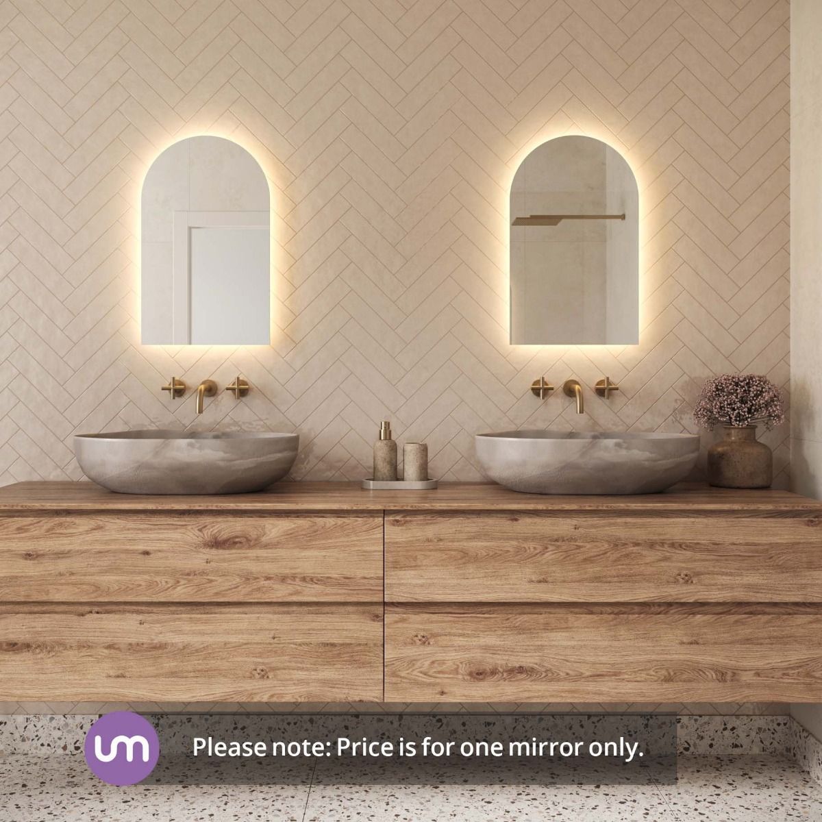 Sara Arched Backlit Shaver Mirror
